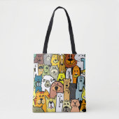 Tote Bag Conception de chiens illustrés (Devant)