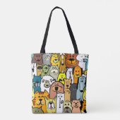 Tote Bag Conception de chiens illustrés (Dos)