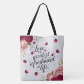 Tote Bag Conception de citation florale de rose élégante (Dos)