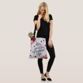 Tote Bag Conception de citation florale de rose élégante (Sur le modèle)