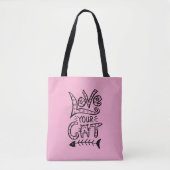 Tote Bag Conception de citation rose mignonne d'amour pour (Devant)