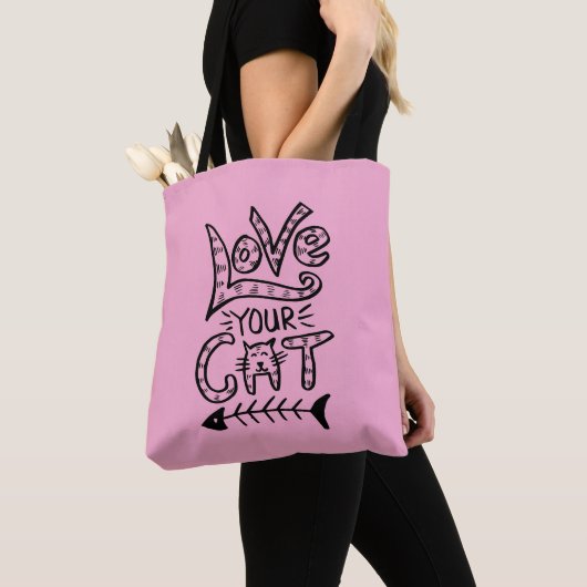 Tote Bag Conception de citation rose mignonne d'amour pour (De près)