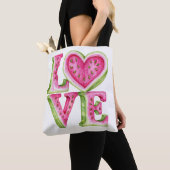 Tote Bag Conception de cœur d'amour de pastèque mignonne (De près)