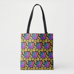 Tote Bag Conception de coeurs colorés en impression intégra