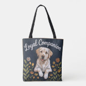 Tote Bag Conception de courtepointe Labrador Retriever doré (Dos)