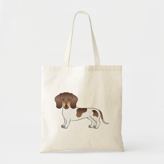 Tote Bag Conception de Dachshund à poil court chocolat et t (Devant)