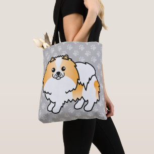 Tote Bag Conception de dessin animé de chien Pomeranian Par