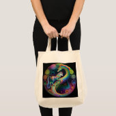 Tote Bag Conception de dragon de ronds psychédéliques (Devant (produit))