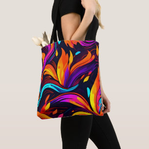 Tote Bag Conception de feu de néon avec icônes de feu
