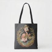 Tote Bag Conception de flamant rose de marais effrayant vin (Devant)