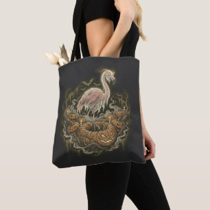 Tote Bag Conception de flamant rose effrayant vintage pour