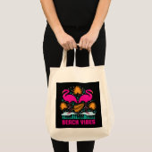Tote Bag Conception de flamants roses de vibes de plage (Devant (produit))