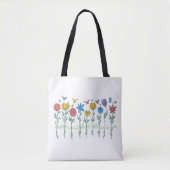 Tote Bag Conception de fleurs en croissance (Devant)