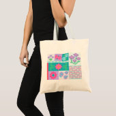 Tote Bag Conception de fleurs vibrantes en fleurs (Devant (produit))
