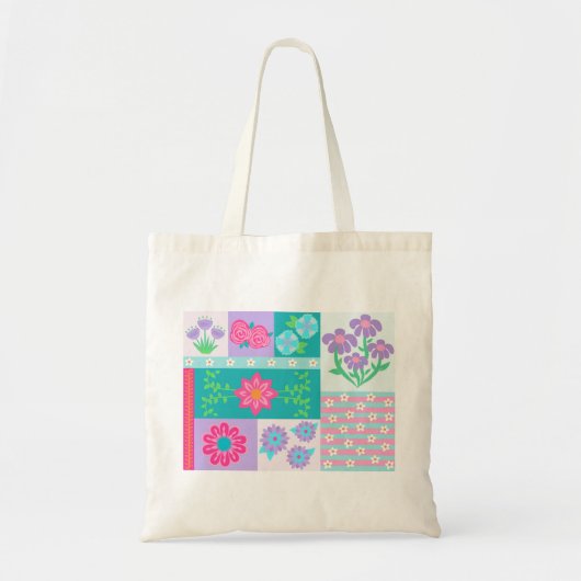 Tote Bag Conception de fleurs vibrantes en fleurs (Devant)