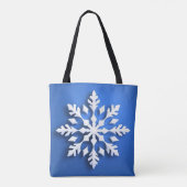 Tote Bag Conception de flocon de neige blanc détaillé (Dos)