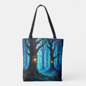 Tote Bag Conception de forêt de l'oeil de fantasy sombre (Dos)