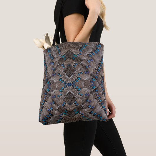 Tote Bag Conception de fractale plume de faisan (De près)