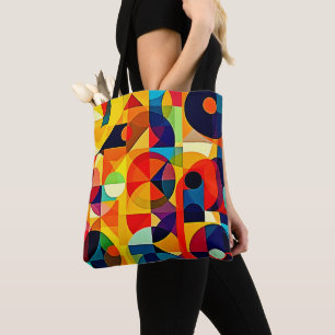 Tote Bag Conception de géométrie de couleur Bauhaus
