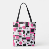 Tote Bag Conception de géométrie rose Art Pop (Dos)