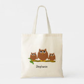 Tote Bag Conception de hiboux personnalisés (Dos)