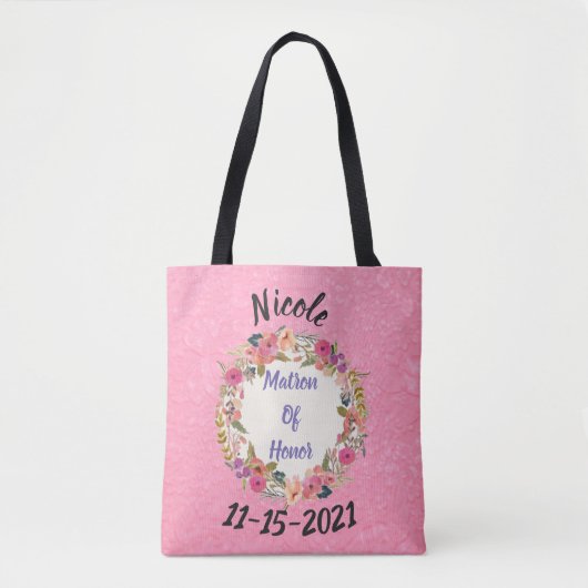 Tote Bag Conception de la couronne de fleurs en matron d'ho (Devant)