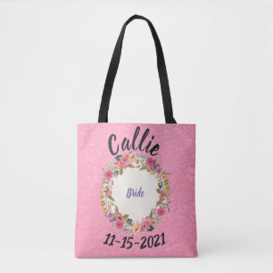 Tote Bag Conception de la couronne fleurie de mariée