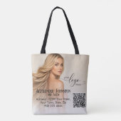 Tote Bag Conception de la marque QR du salon de coiffure Fl (Dos)