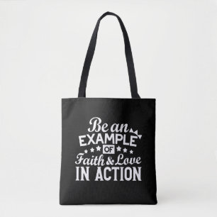 Tote Bag Conception de la motivation chrétienne - Foi, Amou