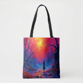 Tote Bag Conception de la solitude de la fille de la forêt (Devant)