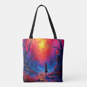 Tote Bag Conception de la solitude de la fille de la forêt (Dos)