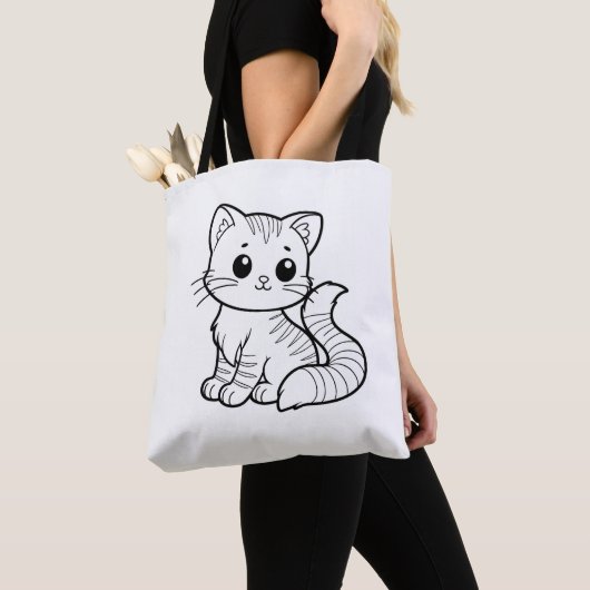 TOTE BAG CONCEPTION DE L'ART CAT CUTE (De près)