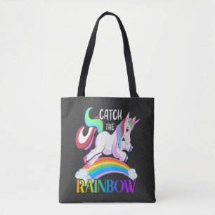 Tote Bag Conception de licorne arc-en-ciel Catch
