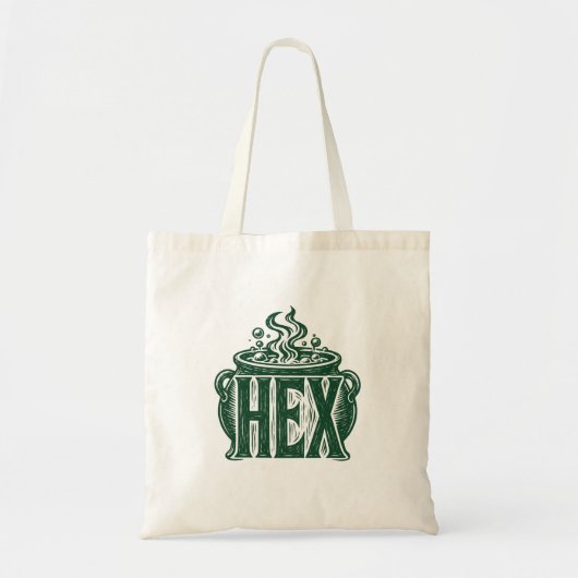 Tote Bag Conception de linogravure Halloween Hex Cauldron (Devant)
