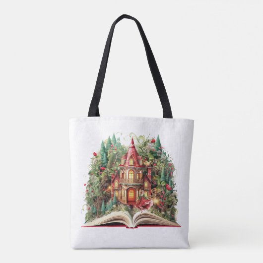 Tote Bag Conception de livres de Noël festifs (Dos)