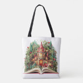 Tote Bag Conception de livres de Noël festifs (Dos)