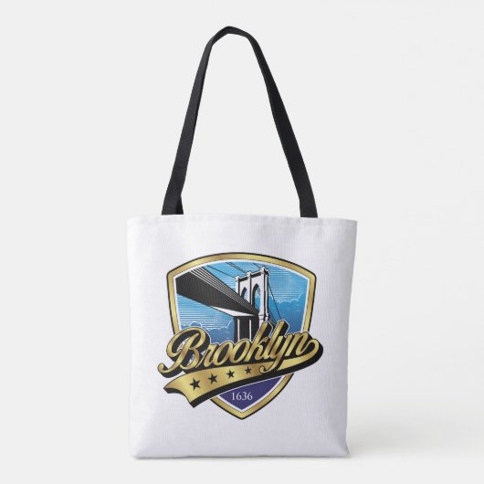 Tote Bag Conception de logo Brooklyn Elegant Gold Swoosh (Dos)