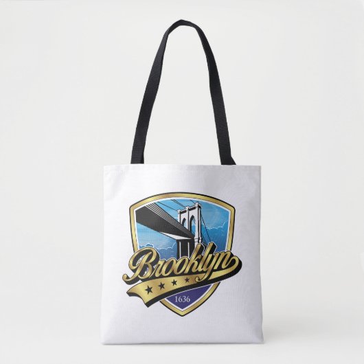 Tote Bag Conception de logo élégant Brooklyn Gold Swoosh (Devant)