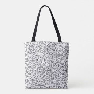 Tote Bag Conception de mandala abstraite sans couture noir