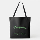 Tote Bag Conception de mandala pour fleur noire et verte Mo (Devant)