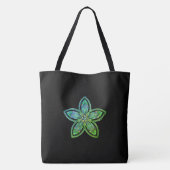 Tote Bag Conception de mandala pour fleur noire et verte Mo (Dos)
