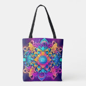 Tote Bag Conception de Mandala psychédélique (Dos)