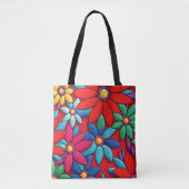 Tote Bag Conception de marguerite brodée (Devant)