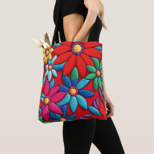 Tote Bag Conception de marguerite brodée