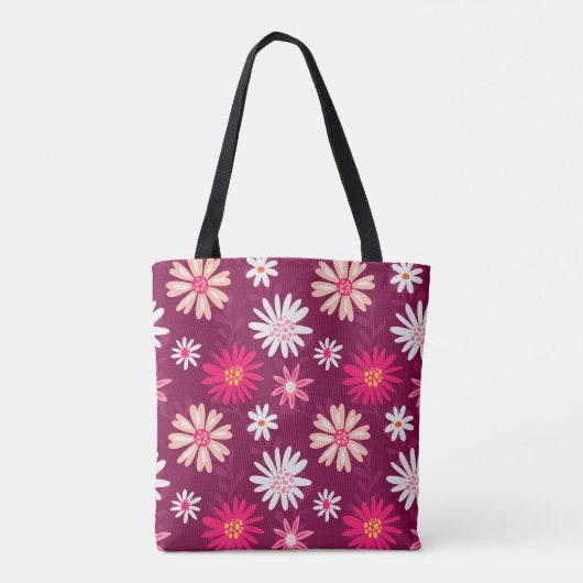 Tote Bag Conception de marguerite Magenta (Dos)
