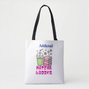 Tote Bag conception de matcha et de livres