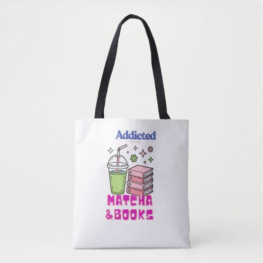 Tote Bag conception de matcha et de livres (Devant)