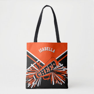 Tote Bag Conception de meneuse de claque orange, noire et b