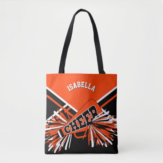 Tote Bag Conception de meneuse de claque orange, noire et b (Devant)