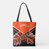 Tote Bag Conception de meneuse de claque orange, noire et b (Dos)